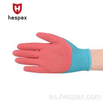 Hespax Anti-Slip Gardening Arruge de látex Guantes